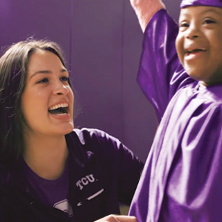 TCU Volleyball player Anna Walsh at KinderFrogs graduation TCU Volleyball player Anna Walsh at KinderFrogs graduation