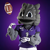 SuperFrog throwing Football