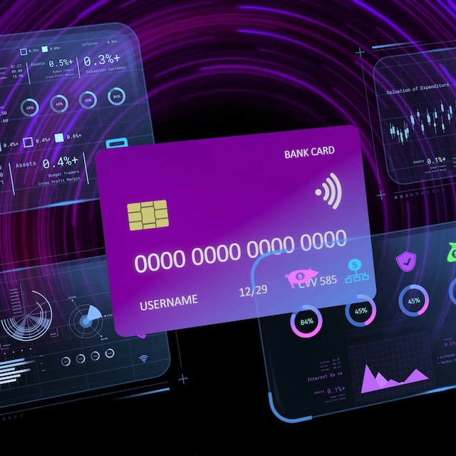 Stock image of bank card and financial imagery