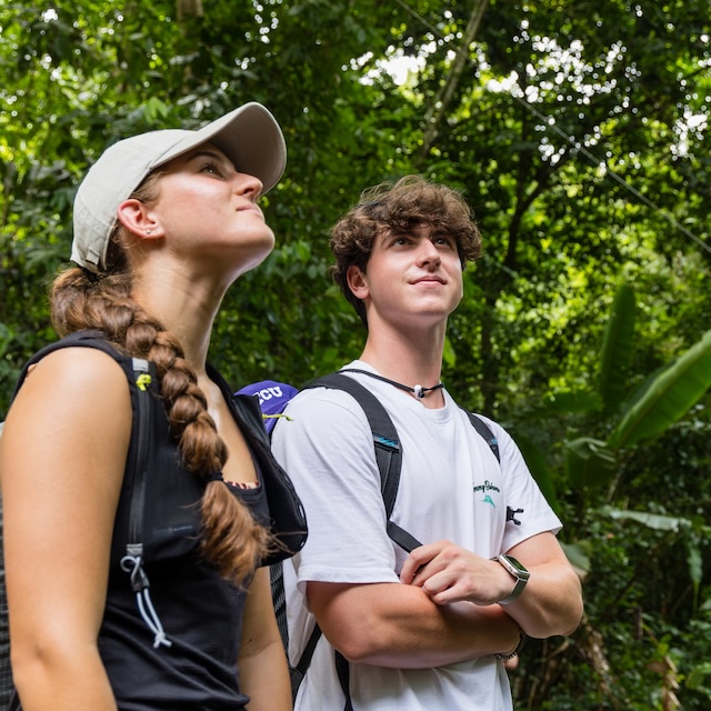 TCU students in the rainforest