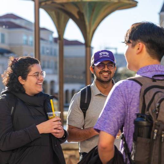 Smiling students on campus Smiling students on campus