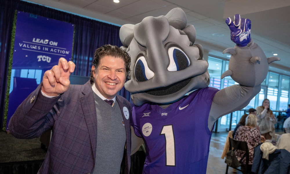Chancellor Pullin with SuperFrog