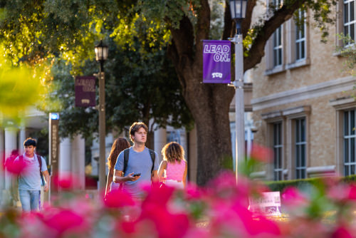 Students walking on campus